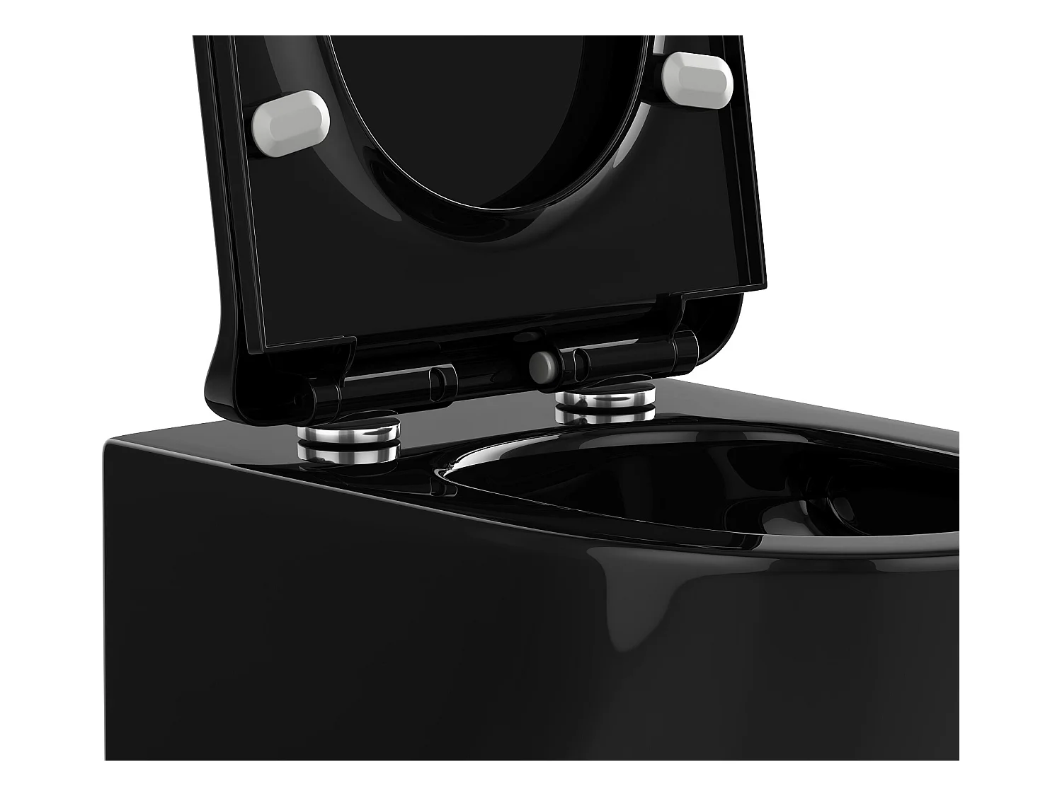 Zwarte glanzende hang-wc van keramiek zonder rand - JAVOINE