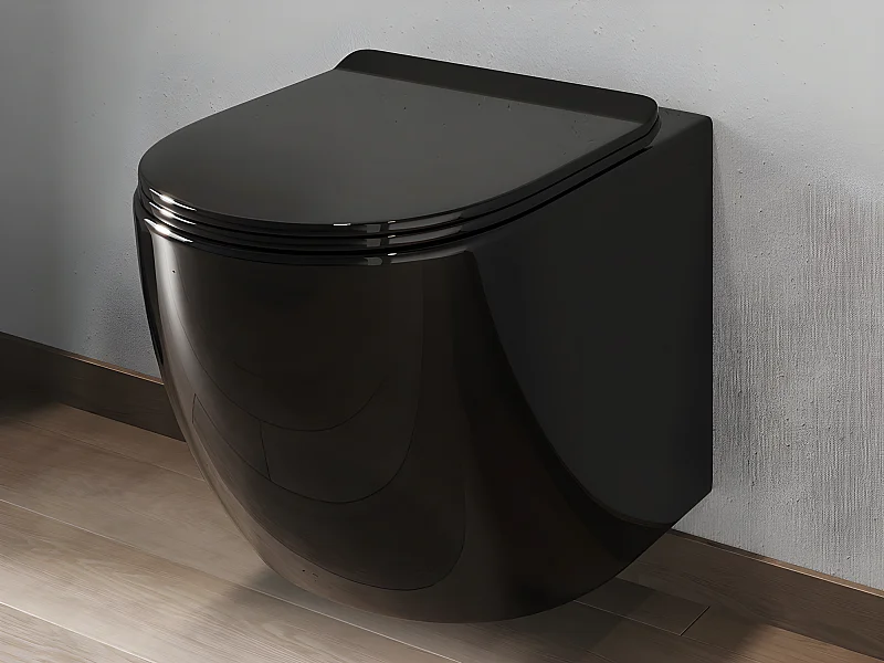 WC sospeso in Ceramica Nera brillante senza flangia - JAVOINE