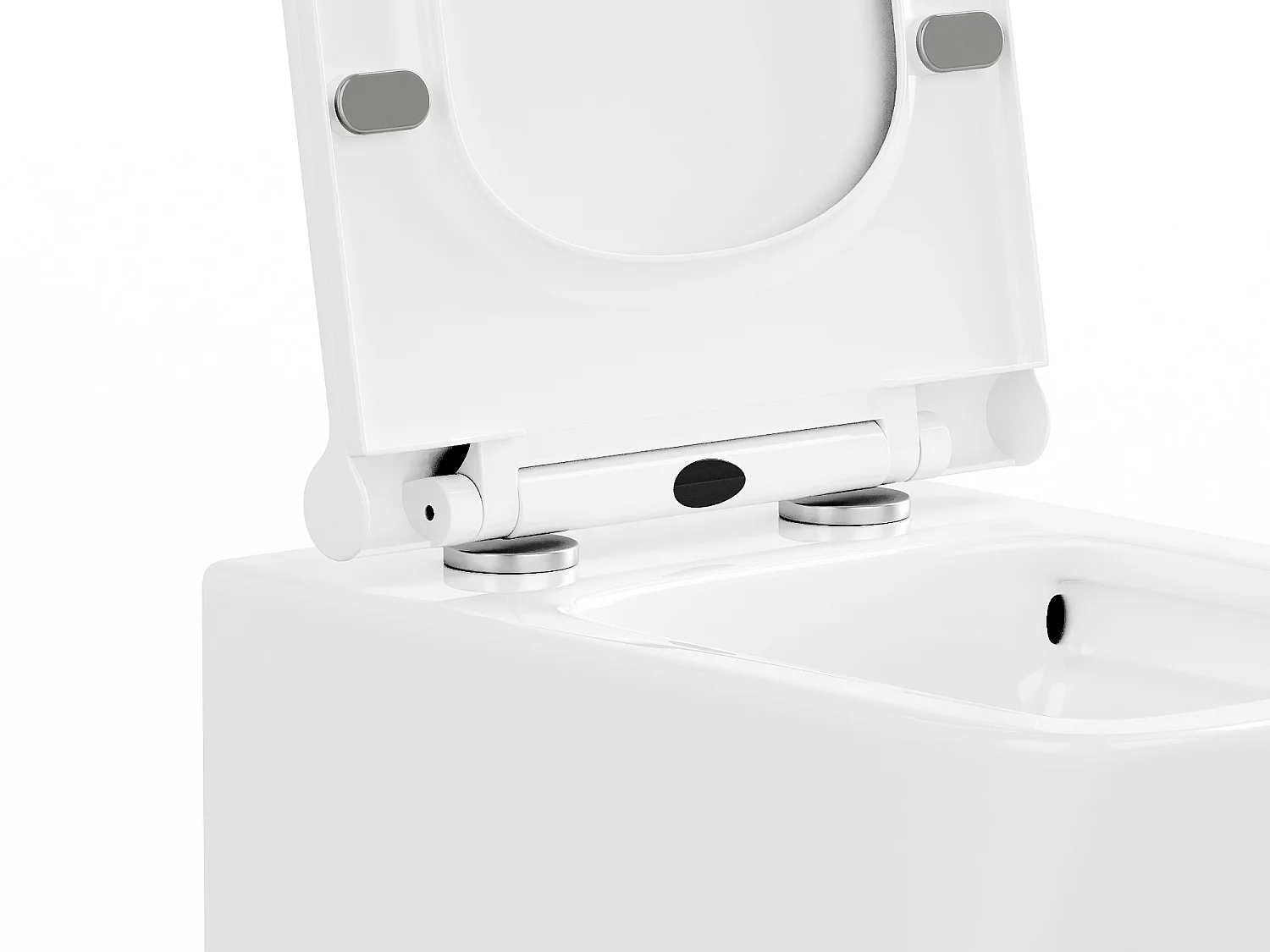 WC suspendu blanc brillant en céramique sans bride - CLEMONA