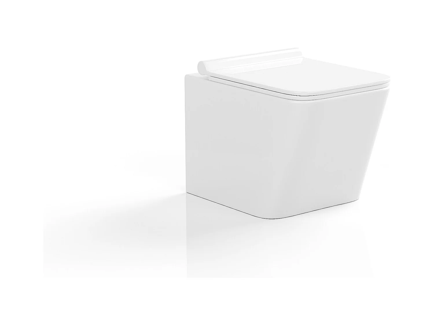 WC-skål hvid blank keramisk vægmonteret uden skyllekant - CLEMONA