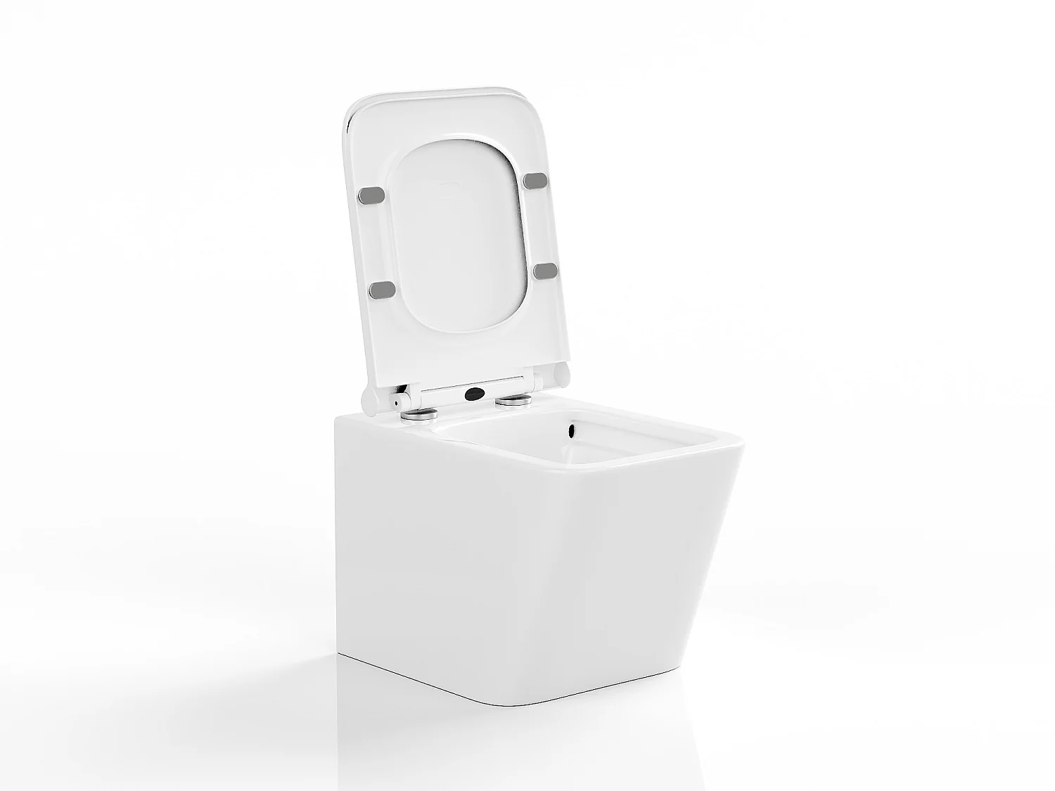 WC suspendu blanc brillant en céramique sans bride - CLEMONA