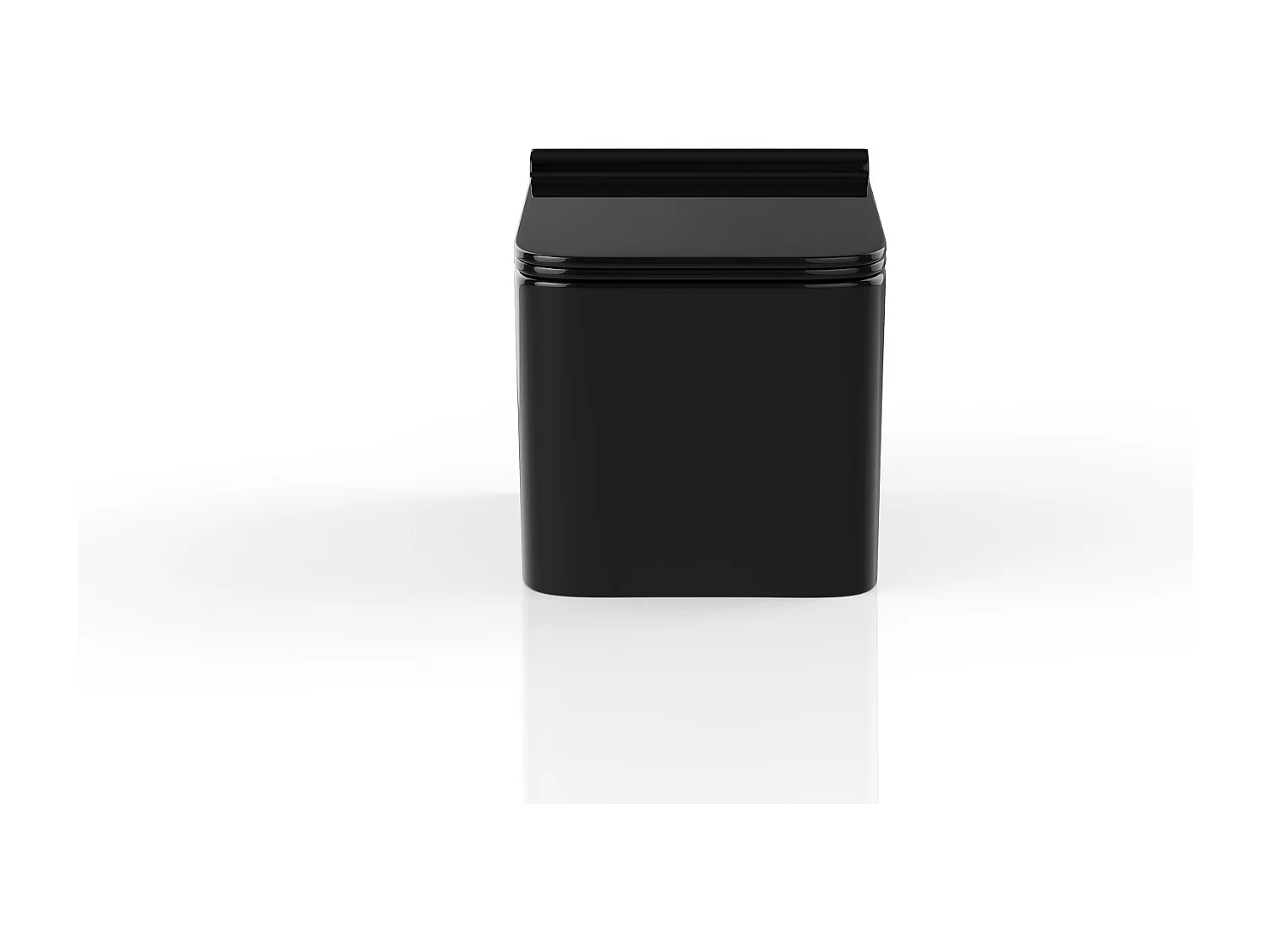 WC suspendu noir brillant en céramique sans bride - CLEMONA