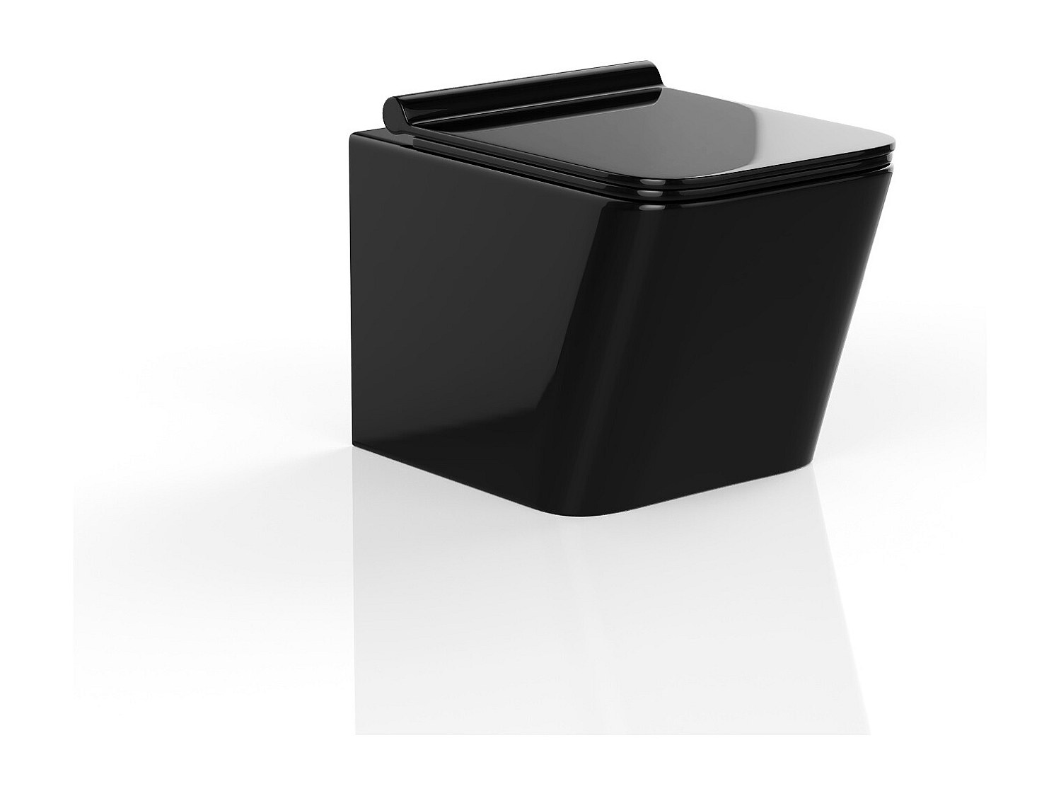 Wand-WC aus Keramik ohne Flansch - Schwarz glänzend - CLEMONA günstig online kaufen