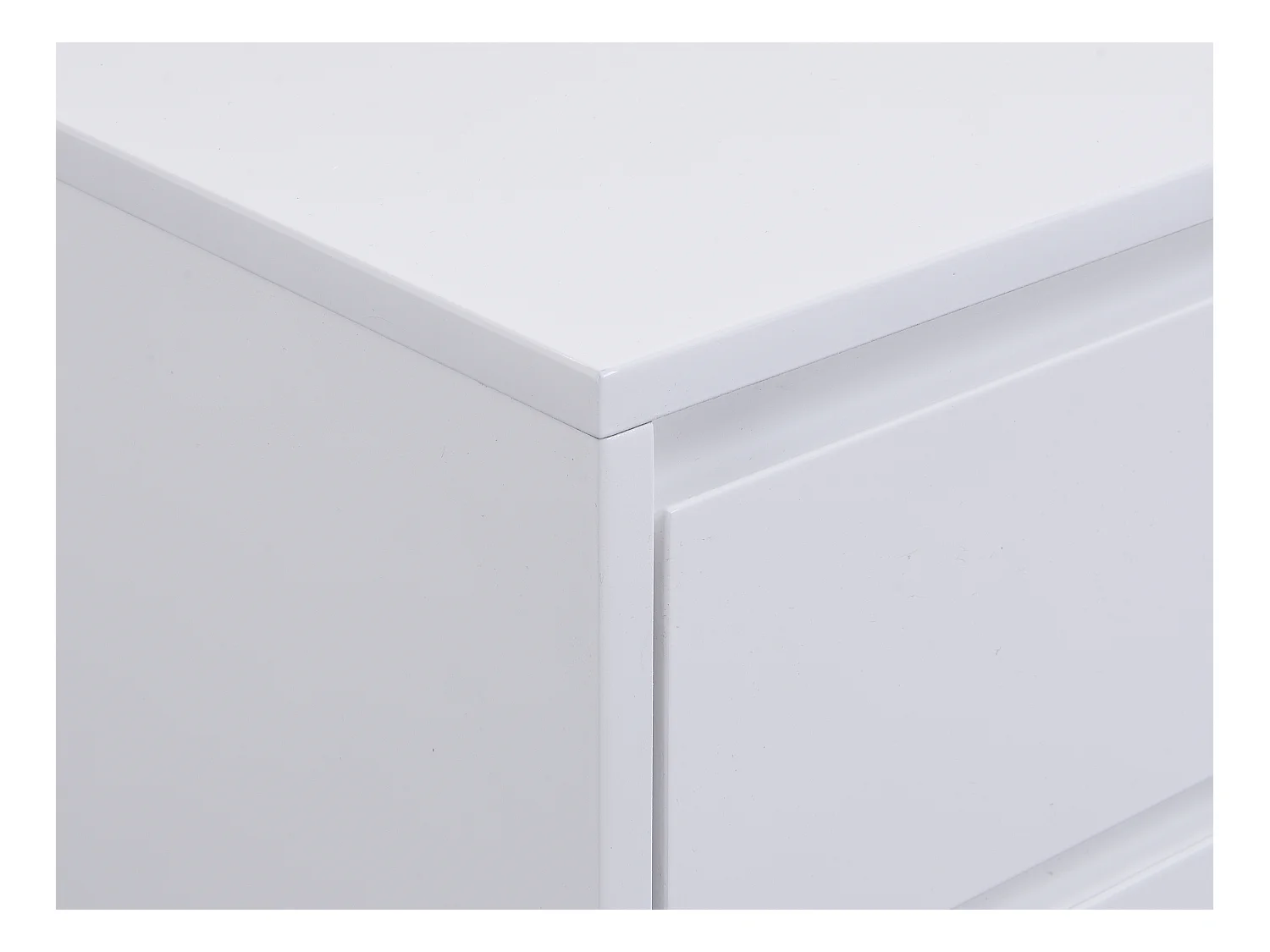 Table de chevet 2 tiroirs - MDF et métal - Blanc laqué et doré - KORASA de Pascal Morabito