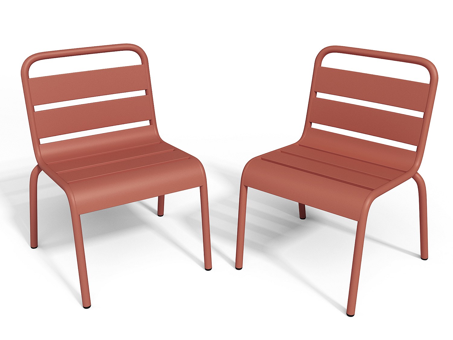 Vente-unique Gartenstuhl Für Kinder Stapelbar 2er-Set - Metall - Terracotta - Popayan Von Mylia