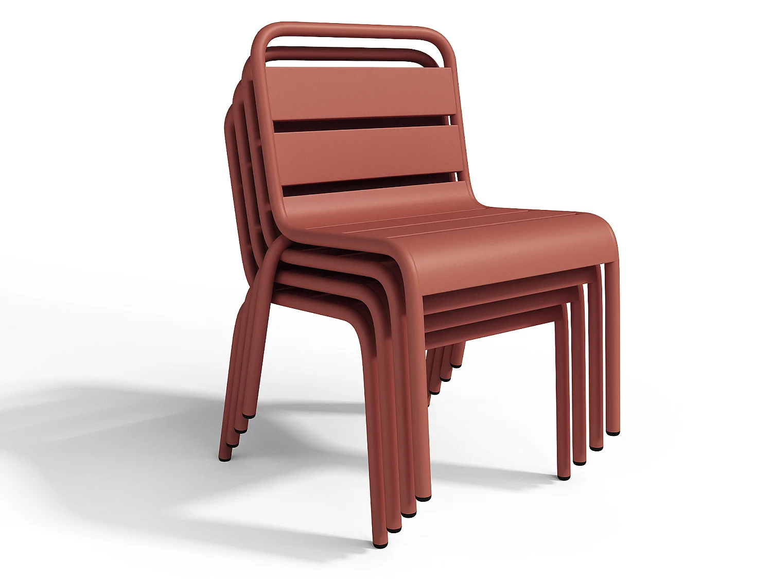 Lot de 2 chaises de jardin empilables pour enfants en métal - Terracotta - POPAYAN de MYLIA