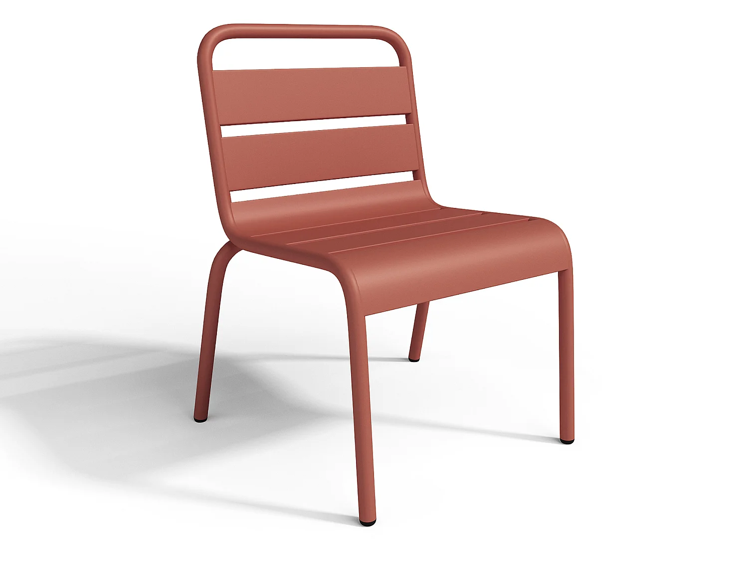 Garten-Essgruppe für Kinder: Tisch + 4 stapelbare Stühle - Metall - Terracotta - POPAYAN von MYLIA