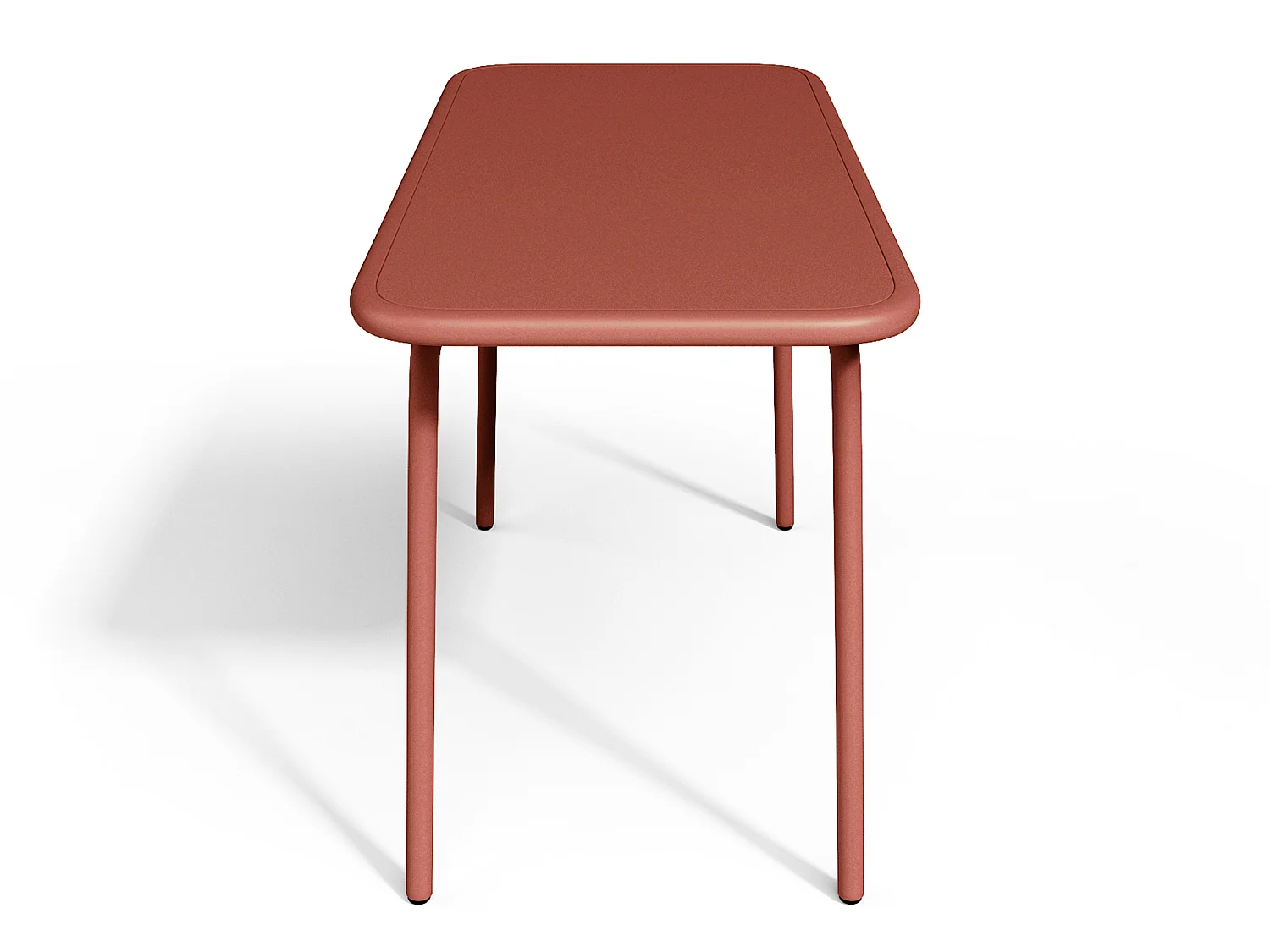 Garten-Essgruppe für Kinder: Tisch + 4 stapelbare Stühle - Metall - Terracotta - POPAYAN von MYLIA