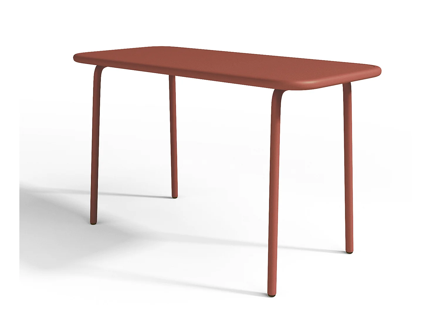 Garten-Essgruppe für Kinder: Tisch + 4 stapelbare Stühle - Metall - Terracotta - POPAYAN von MYLIA