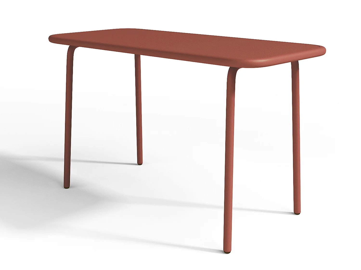 Conjunto de jardim para criança em metal, uma mesa e 4 cadeiras empilháveis terracota - POPAYAN