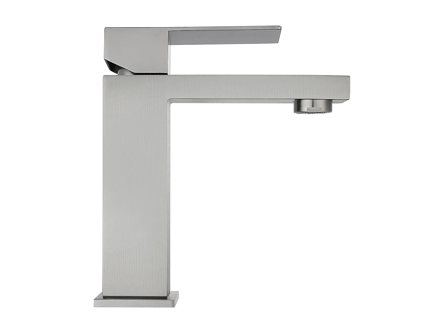 Bateria mieszająca mechaniczna kwadratowa ze stali nierdzewnej - Kolor szczotkowanego niklu - wys. 17,3 cm - CANILAS