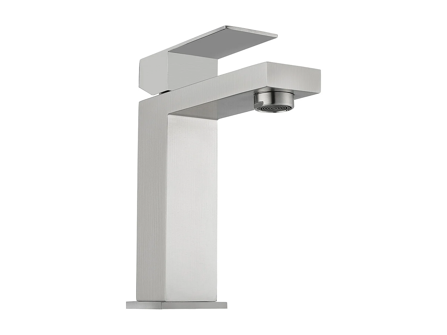 Bateria mieszająca mechaniczna kwadratowa ze stali nierdzewnej - Kolor szczotkowanego niklu - wys. 17,3 cm - CANILAS