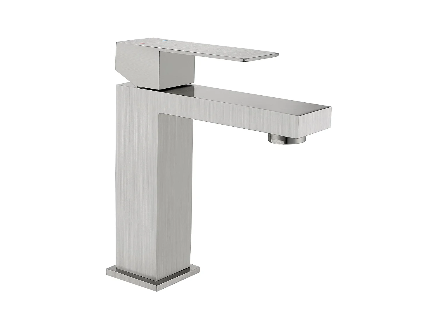 Mechanischer Einhebelmischer - eckig - Edelstahl - Ausführung Nickel gebürstet - 17,3 cm - CANILAS