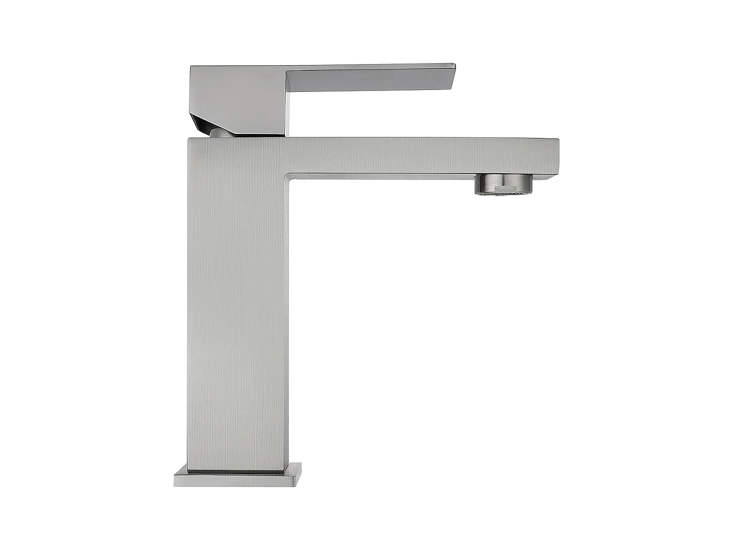 Mechanischer Einhebelmischer - eckig - Edelstahl - Ausführung Nickel gebürstet - 17,3 cm - CANILAS