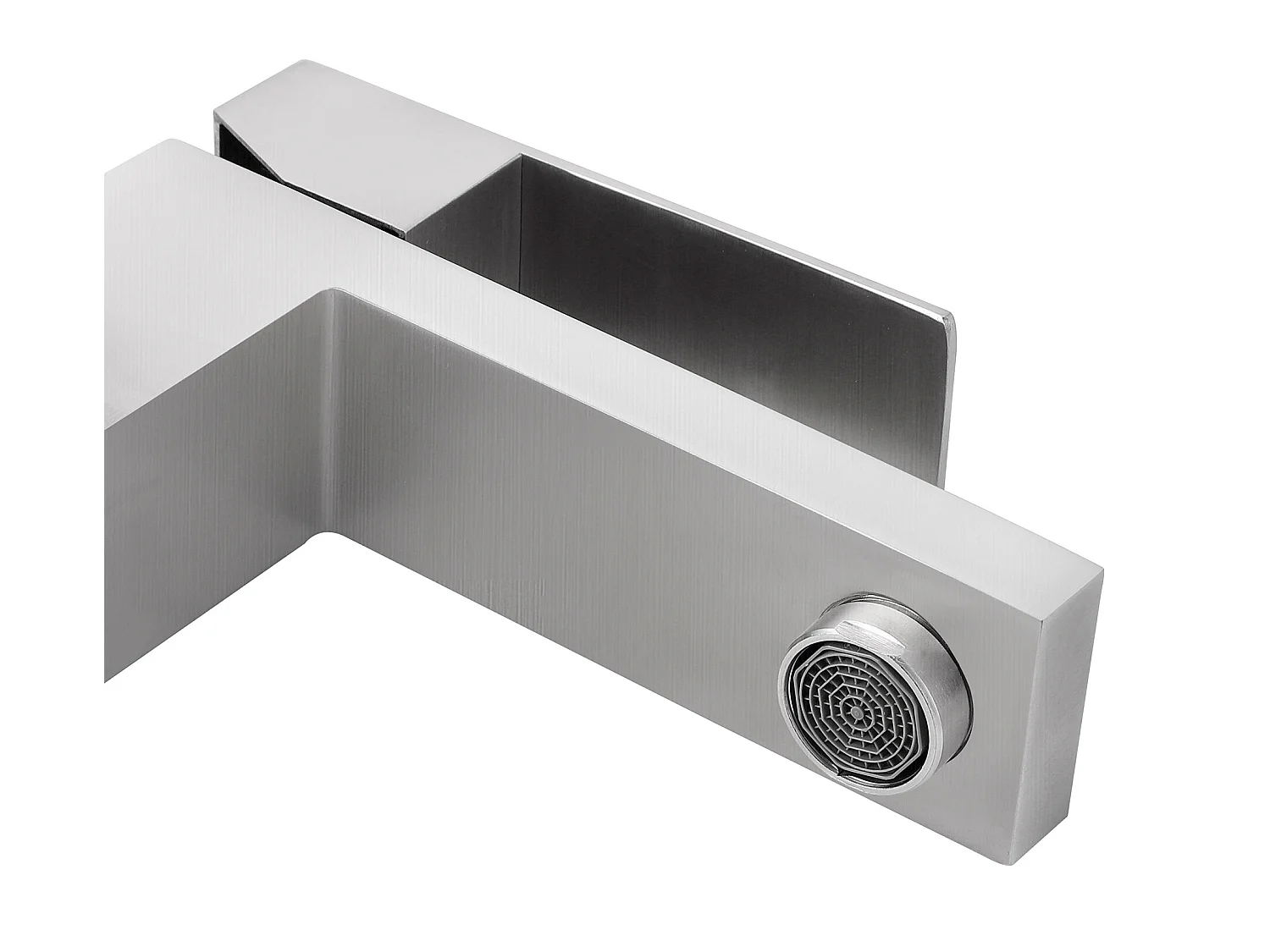 Mechanischer Einhebelmischer - eckig - Edelstahl - Ausführung Nickel gebürstet - 17,3 cm - CANILAS