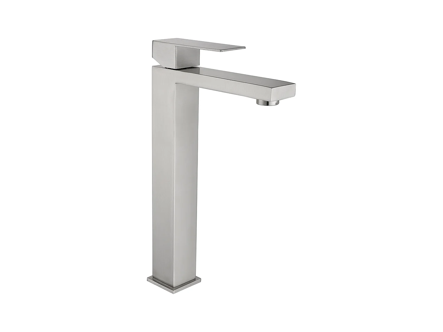 Grifo mezclador mecánico cuadrado de acero inoxidable - Acabado níquel cepillado - H31 cm - CANILAS