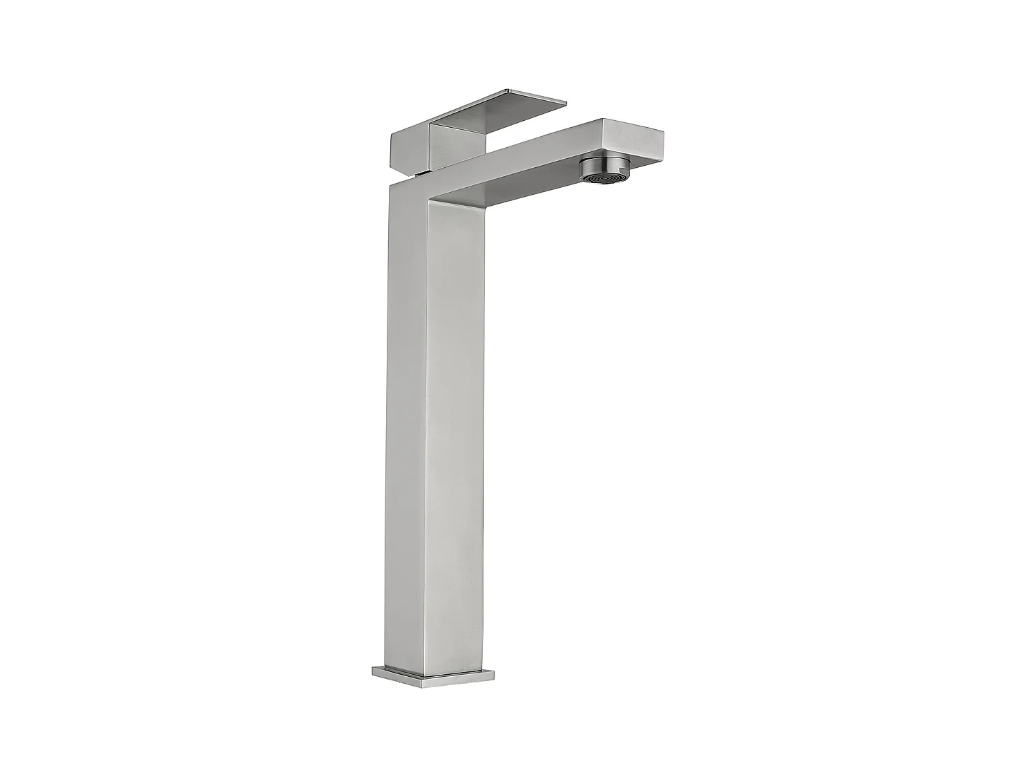 Grifo mezclador mecánico cuadrado de acero inoxidable - Acabado níquel cepillado - H31 cm - CANILAS