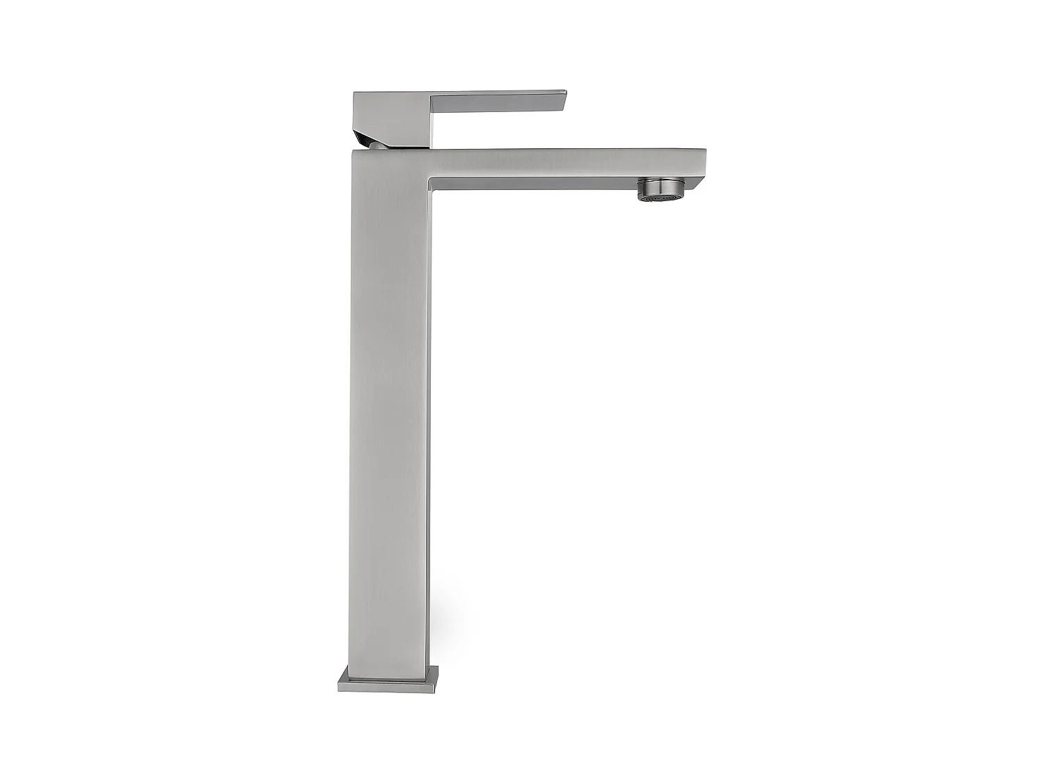 Grifo mezclador mecánico cuadrado de acero inoxidable - Acabado níquel cepillado - H31 cm - CANILAS