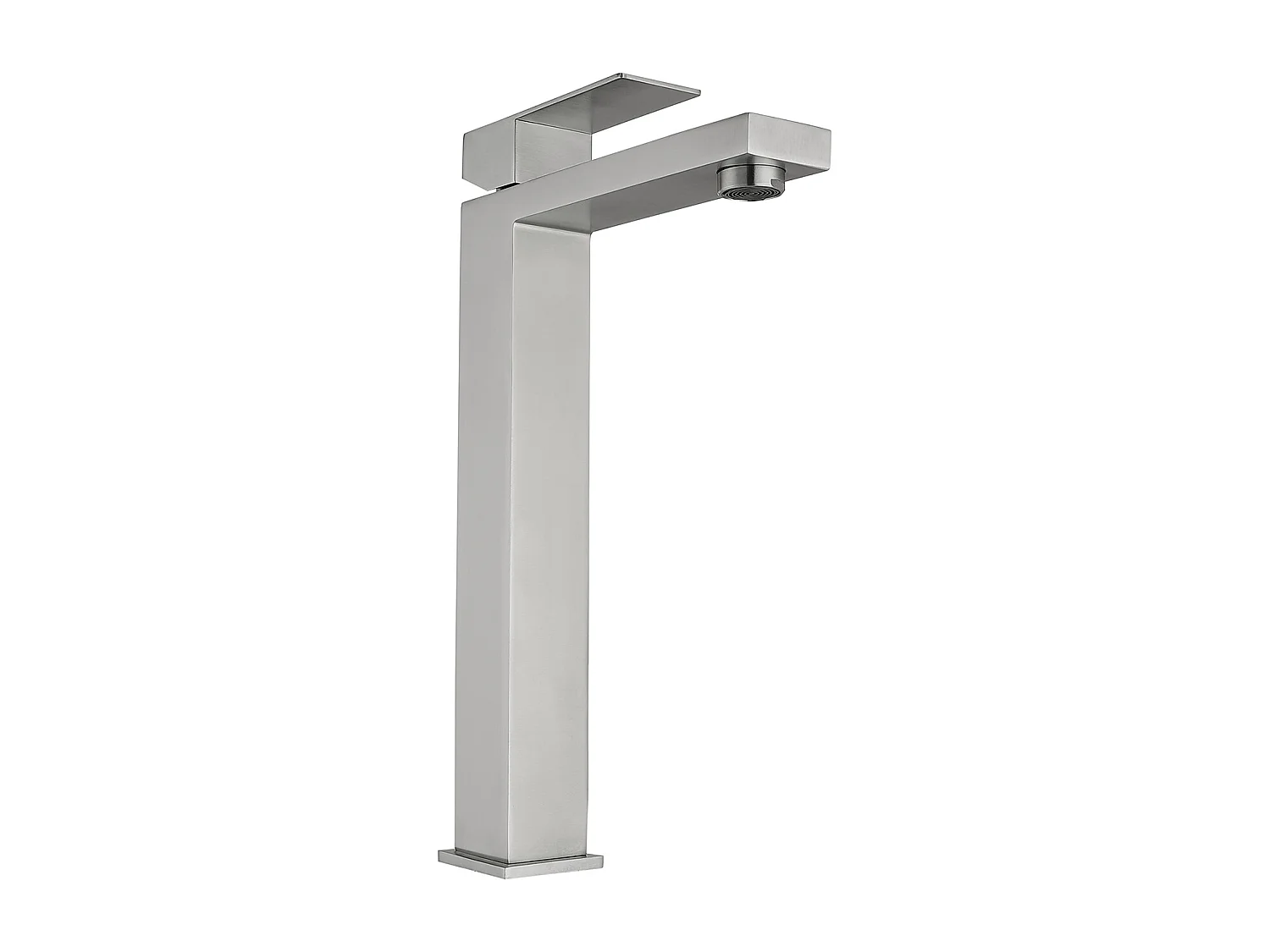 Robinet mitigeur mécanique carré en inox - Coloris nickel brossé - H31 cm - CANILAS