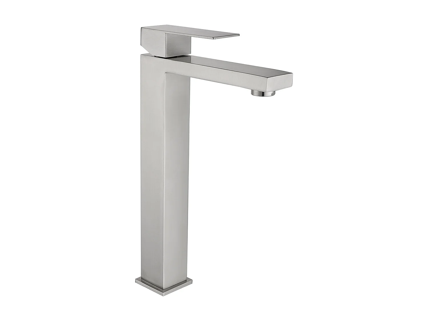 Robinet mitigeur mécanique carré en inox - Coloris nickel brossé - H31 cm - CANILAS