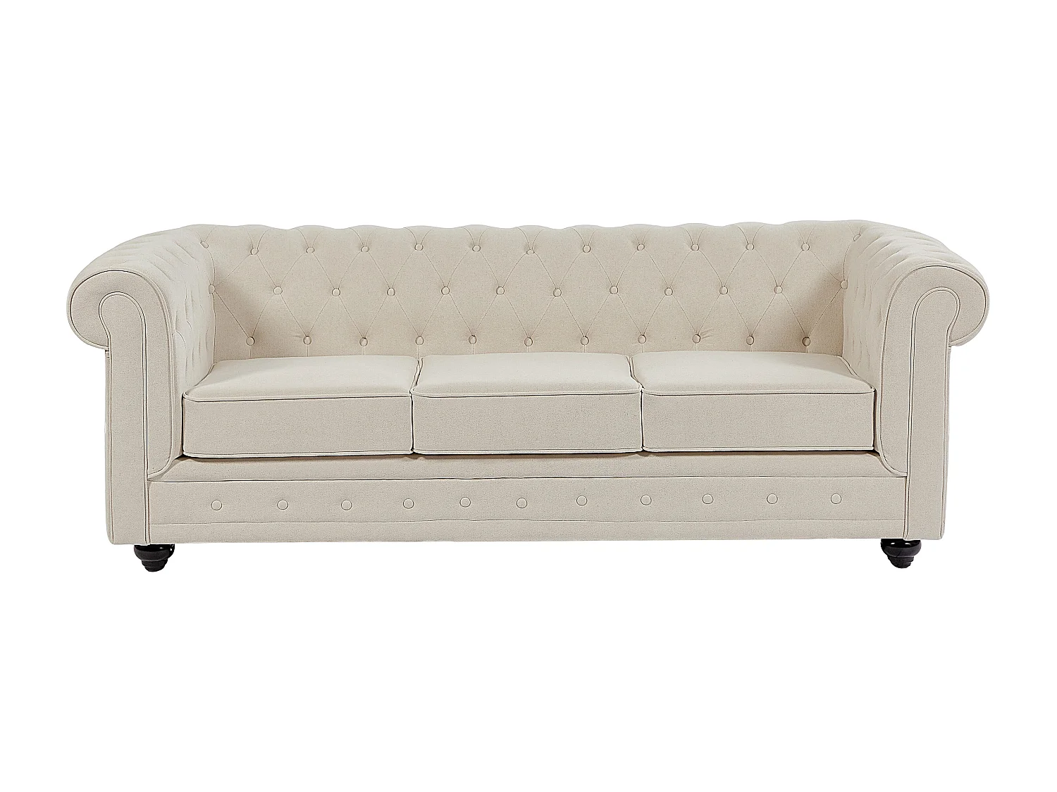 Canapé 3 places en tissu beige CHESTERFIELD