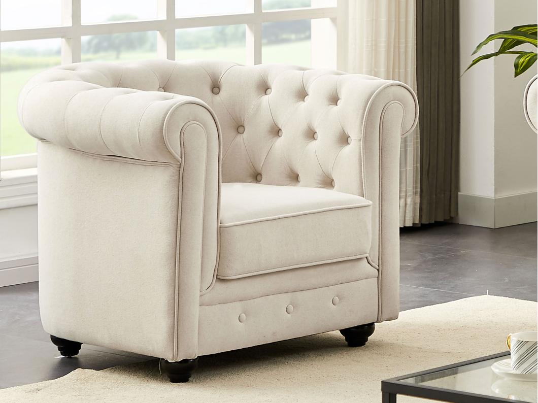 Sessel - Stoff - Beige - CHESTERFIELD