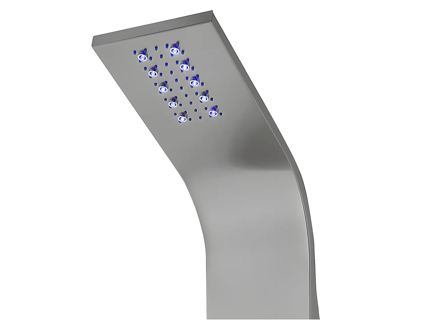 Columna de ducha hidromasaje termostática con LED y bluetooth - Ancho 20 x Alt. 165 cm - Plateado - CHAKRA V