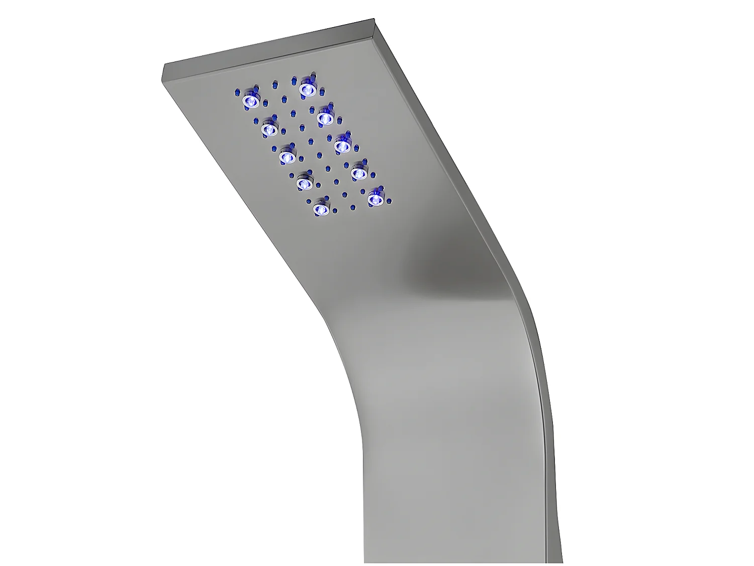 Columna de ducha hidromasaje termostática con LED y bluetooth - Ancho 20 x Alt. 165 cm - Plateado - CHAKRA V