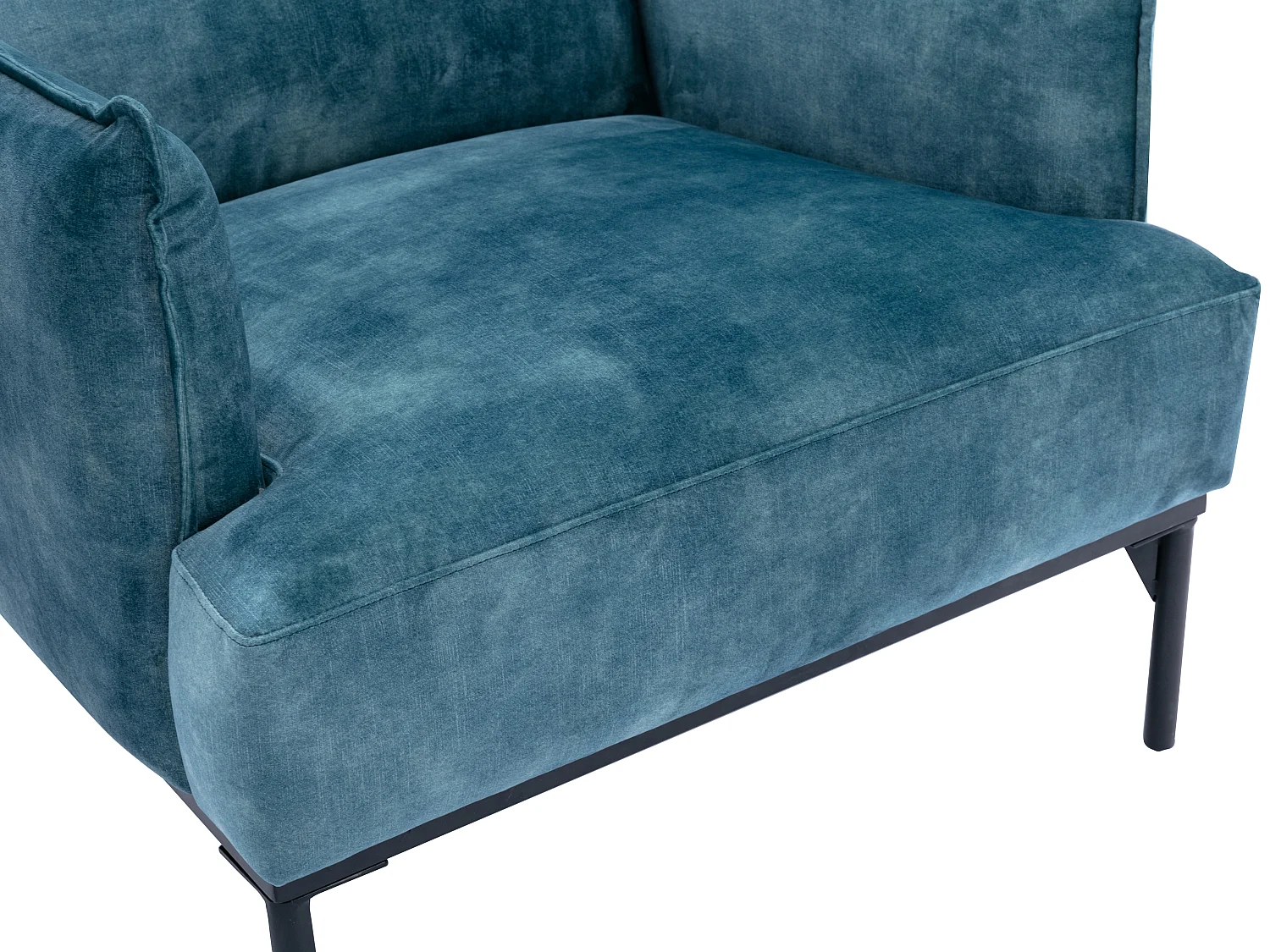 Fotel z weluru w kolorze morskim JOEL