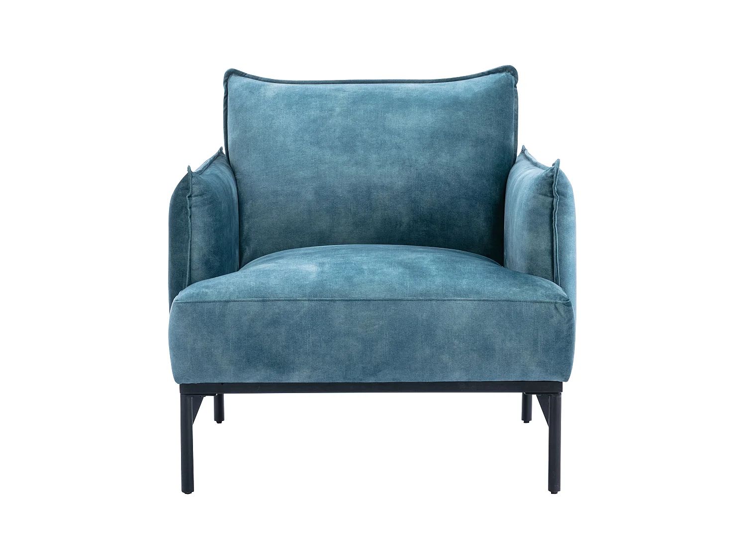 Fotel z weluru w kolorze morskim JOEL