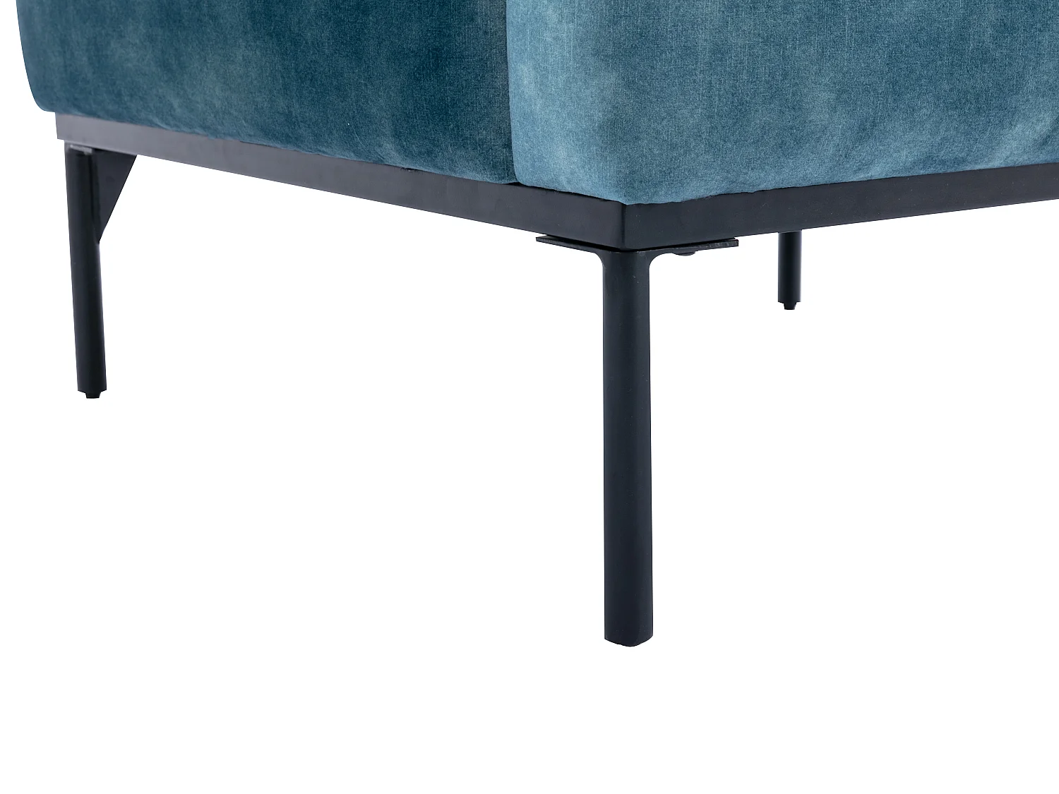 Blågrøn velour lænestol JOEL