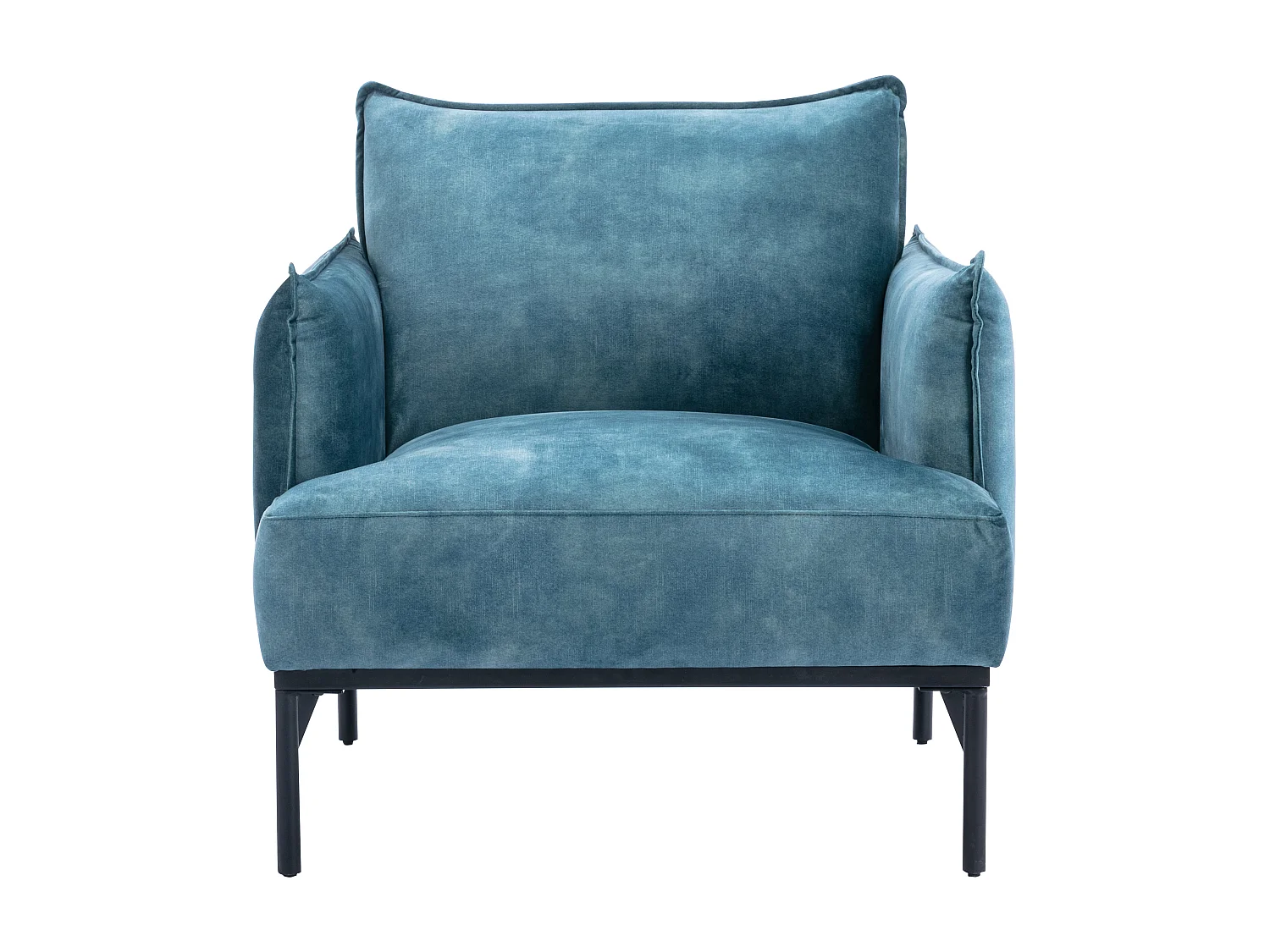 Blågrøn velour lænestol JOEL
