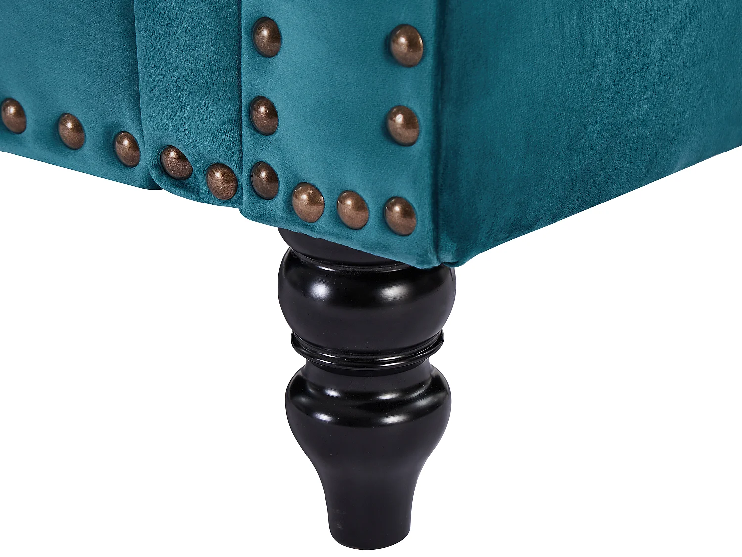 Canapé 2 places en velours bleu canard TURNER