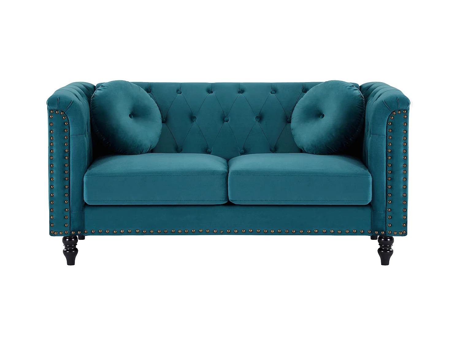 Kanapa 2 os. z weluru – kolor morski TURNER