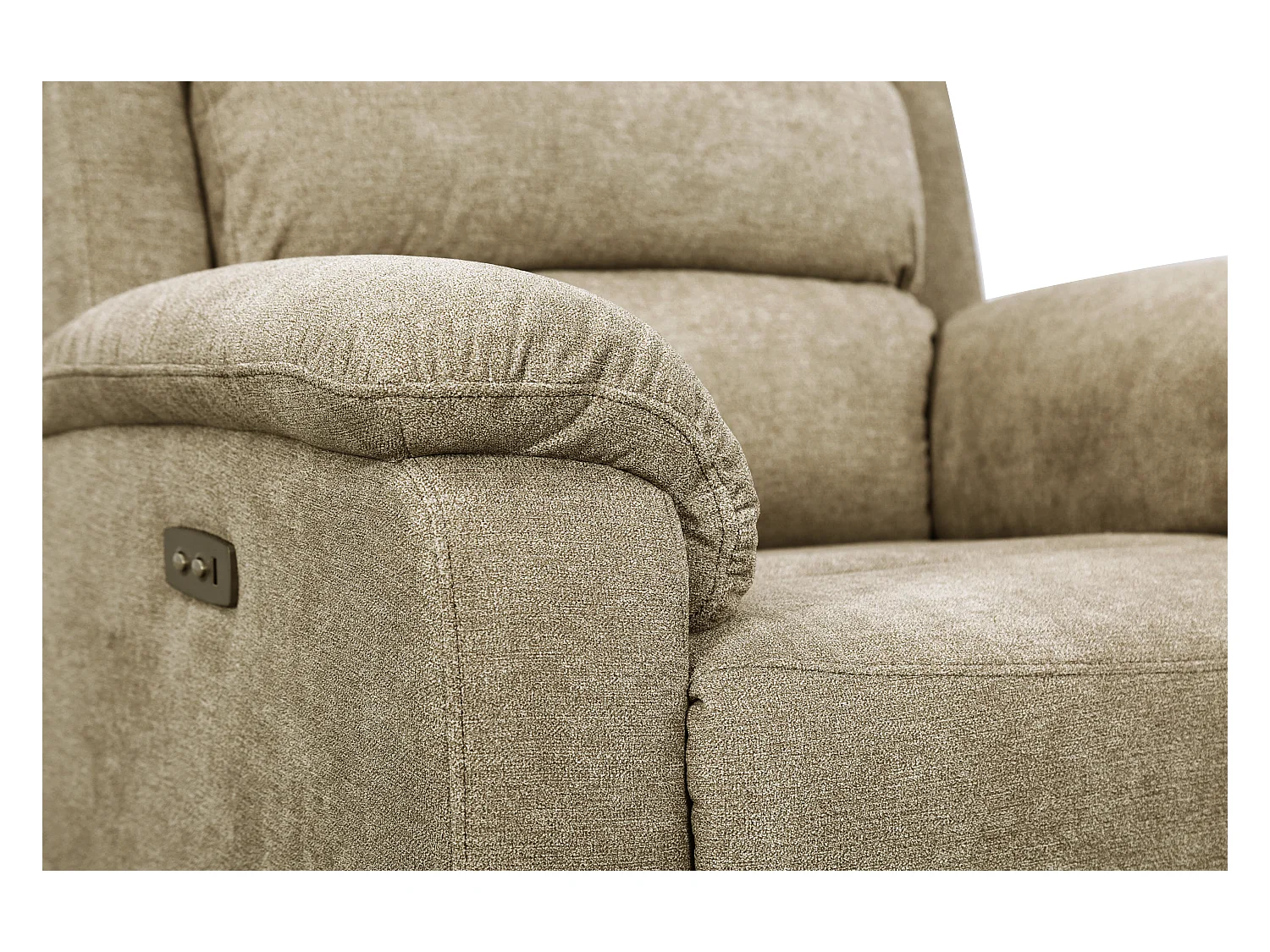 Sillón relax eléctrico de tela topo NEVERS