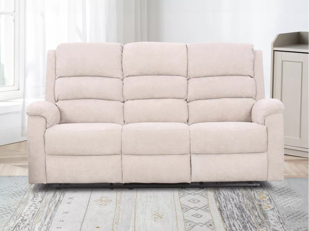 Kauf Unique Relaxsofa elektrisch 3-Sitzer - Stoff - Beige - NEVERS