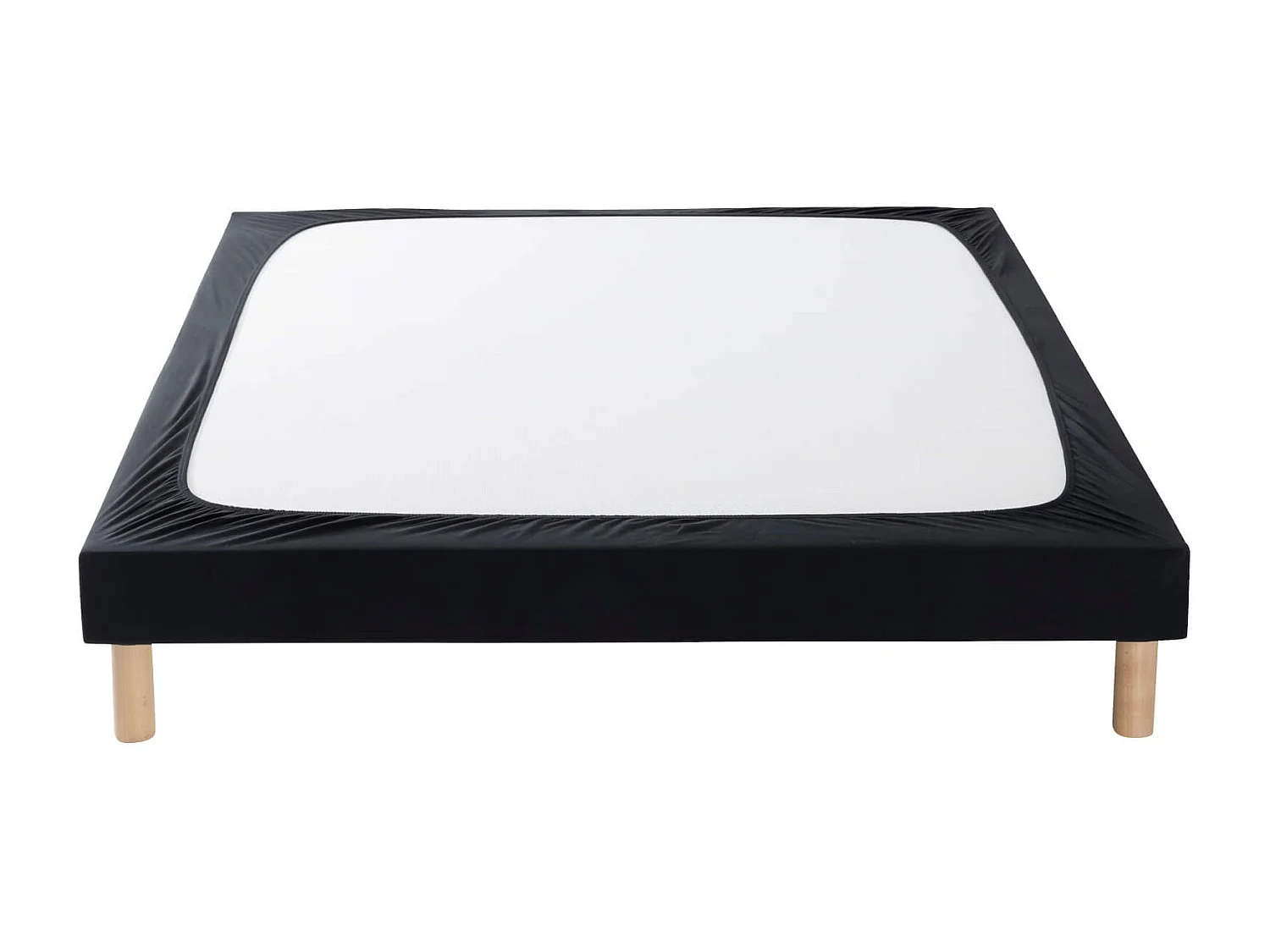 Cache-sommier coton jersey noir 100x190 à 110x200