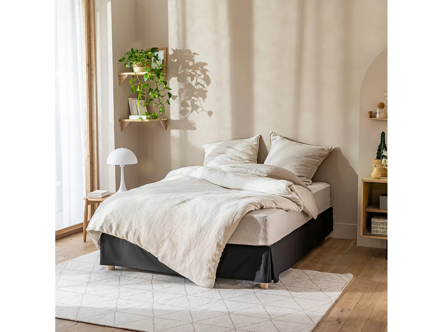 Cache-sommier intégral noir 160x200