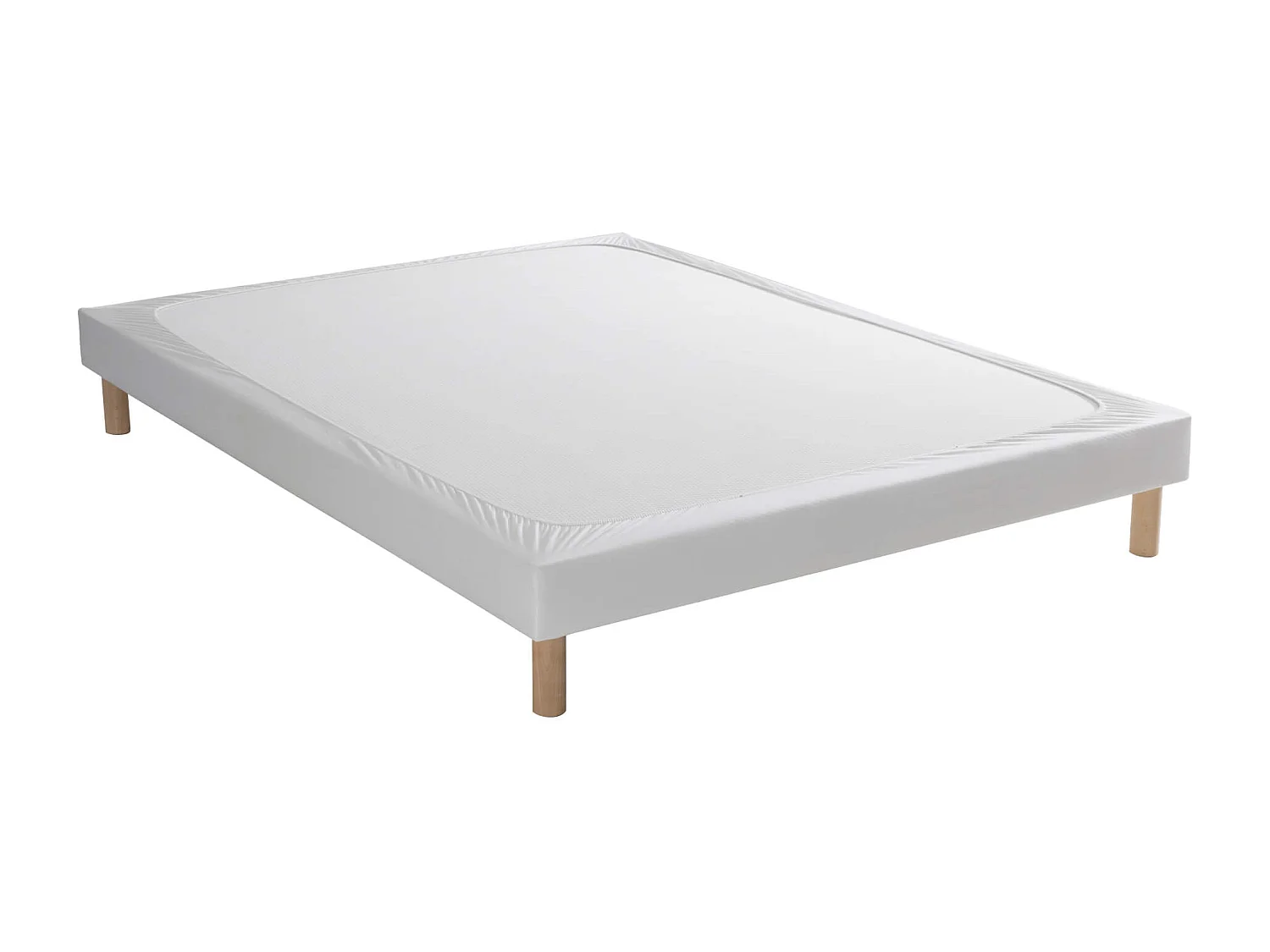 Cache-sommier coton jersey blanc 150x190