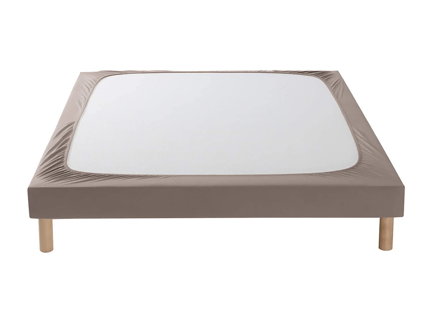 Cache-sommier coton jersey taupe 80x200