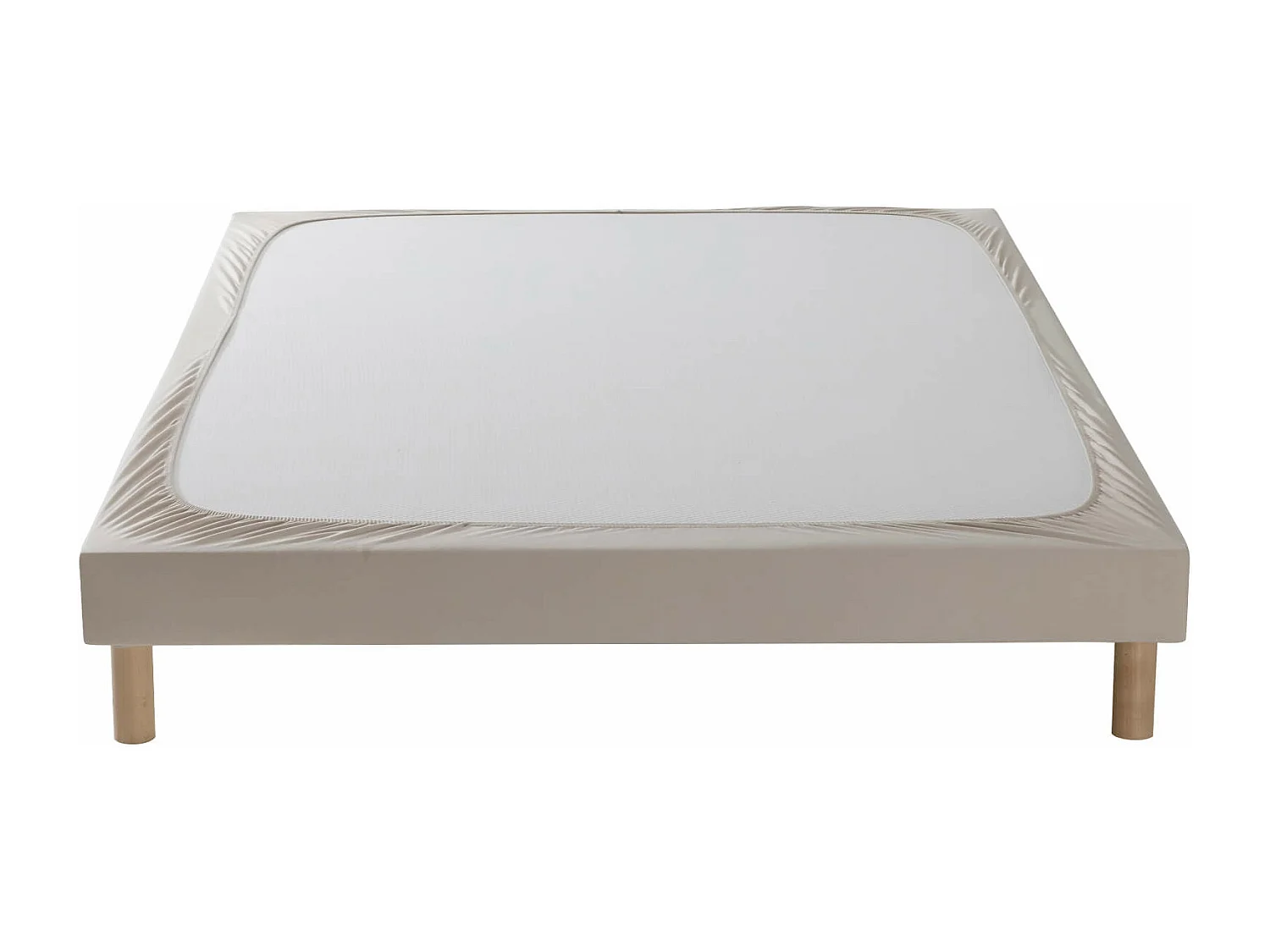 Cache-sommier coton jersey beige 100x200