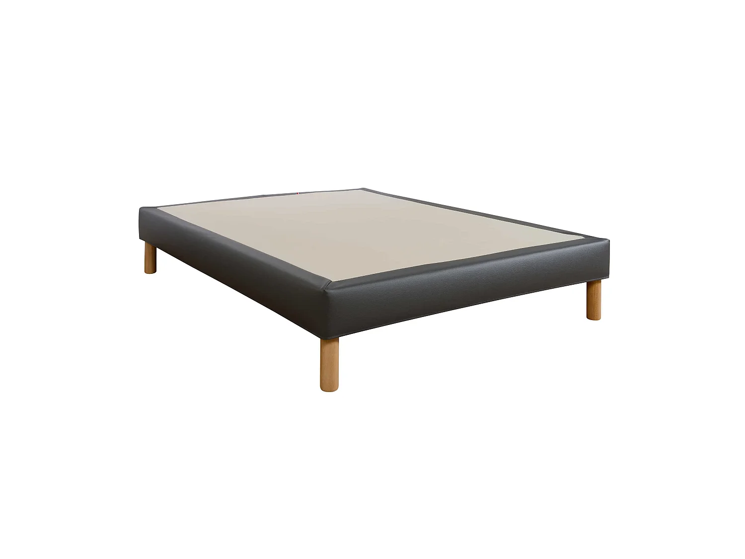 Cache-sommier intégral simili cuir orage 120x190