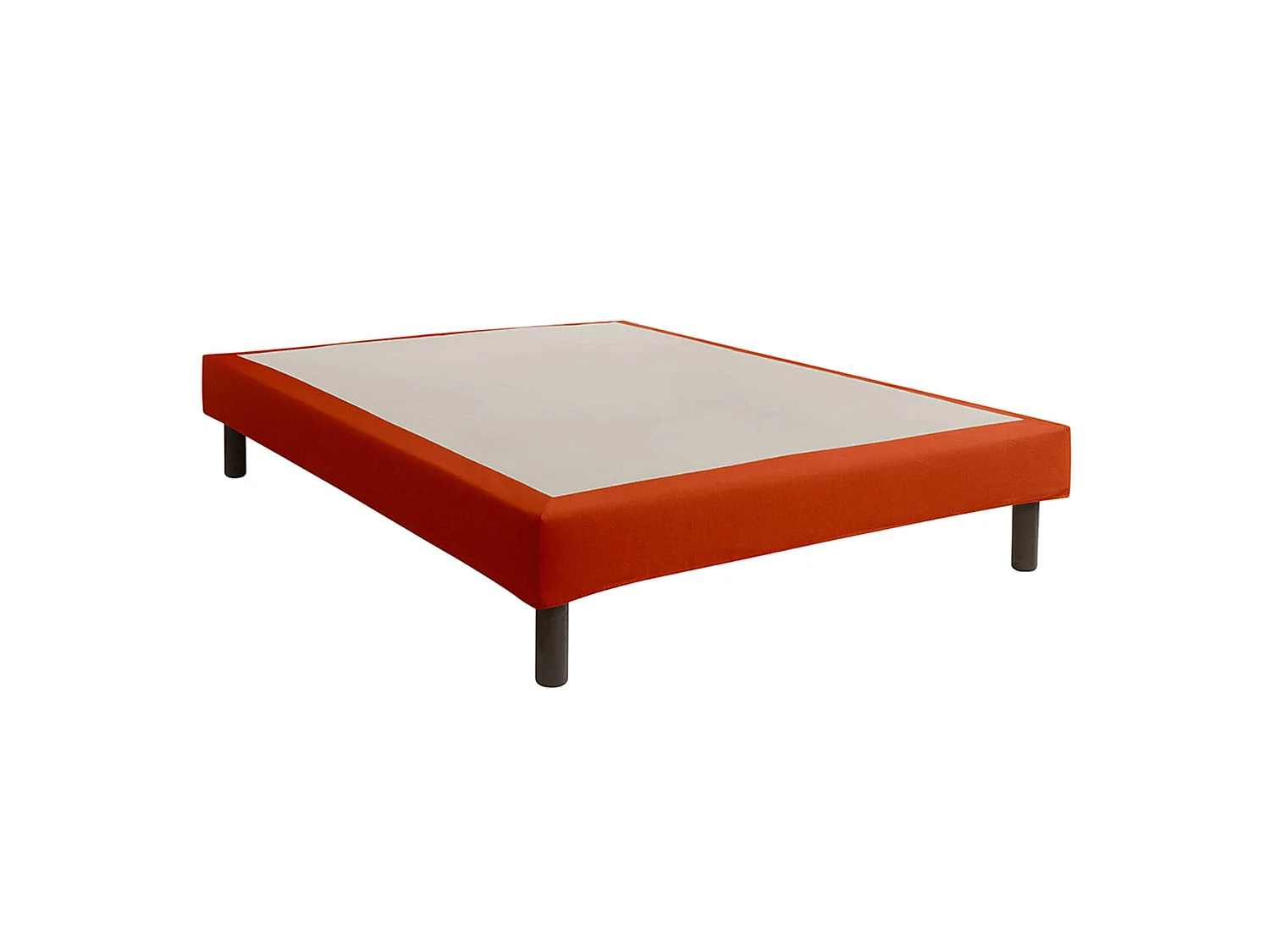 Cache-sommier intégral 100% coton terracotta 140x190