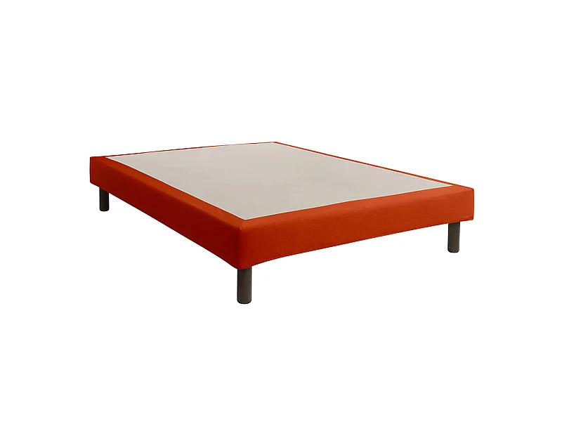 Cache-sommier intégral 100% coton terracotta 160x200