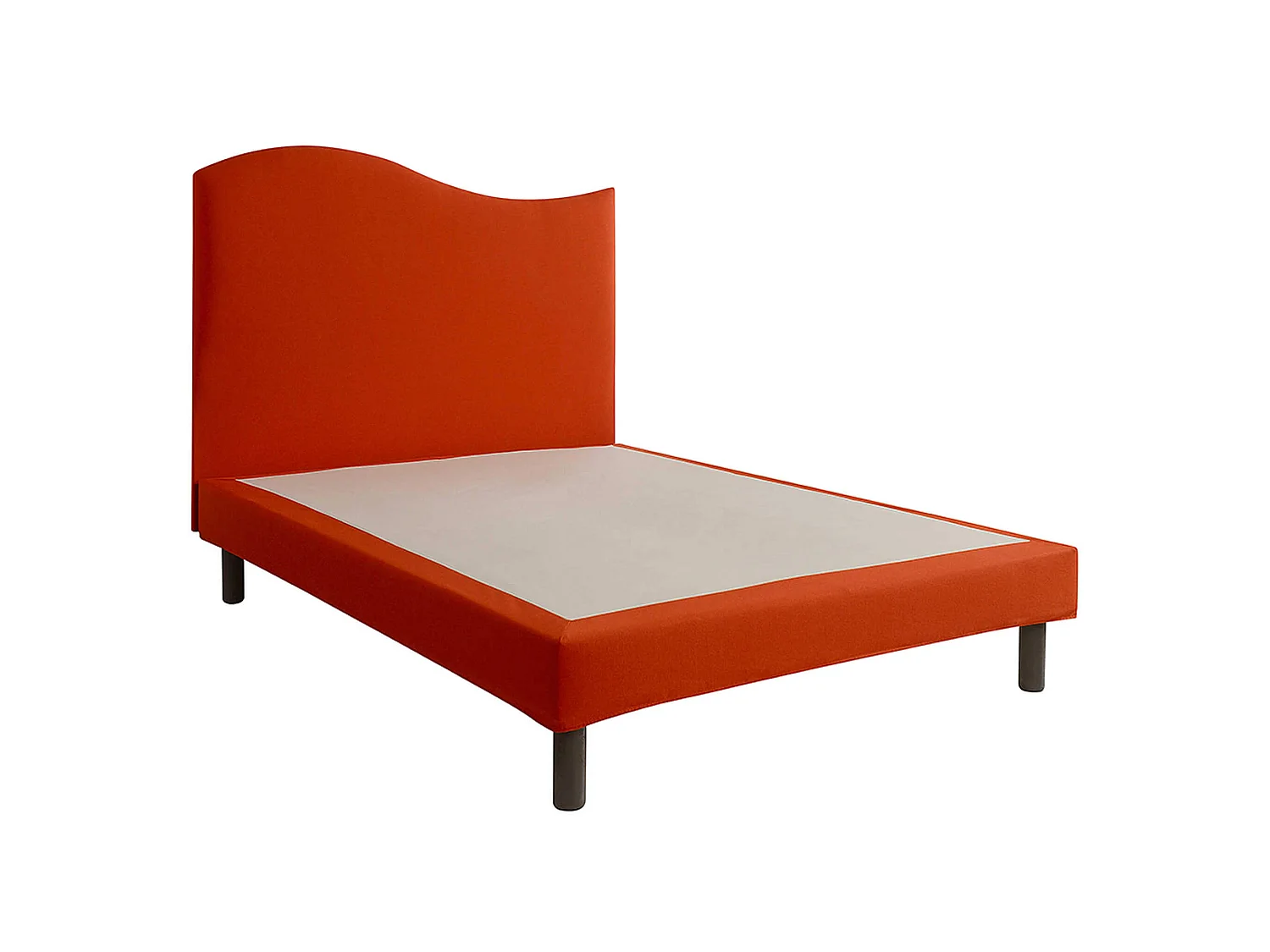 Cache-sommier intégral 100% coton terracotta 160x200