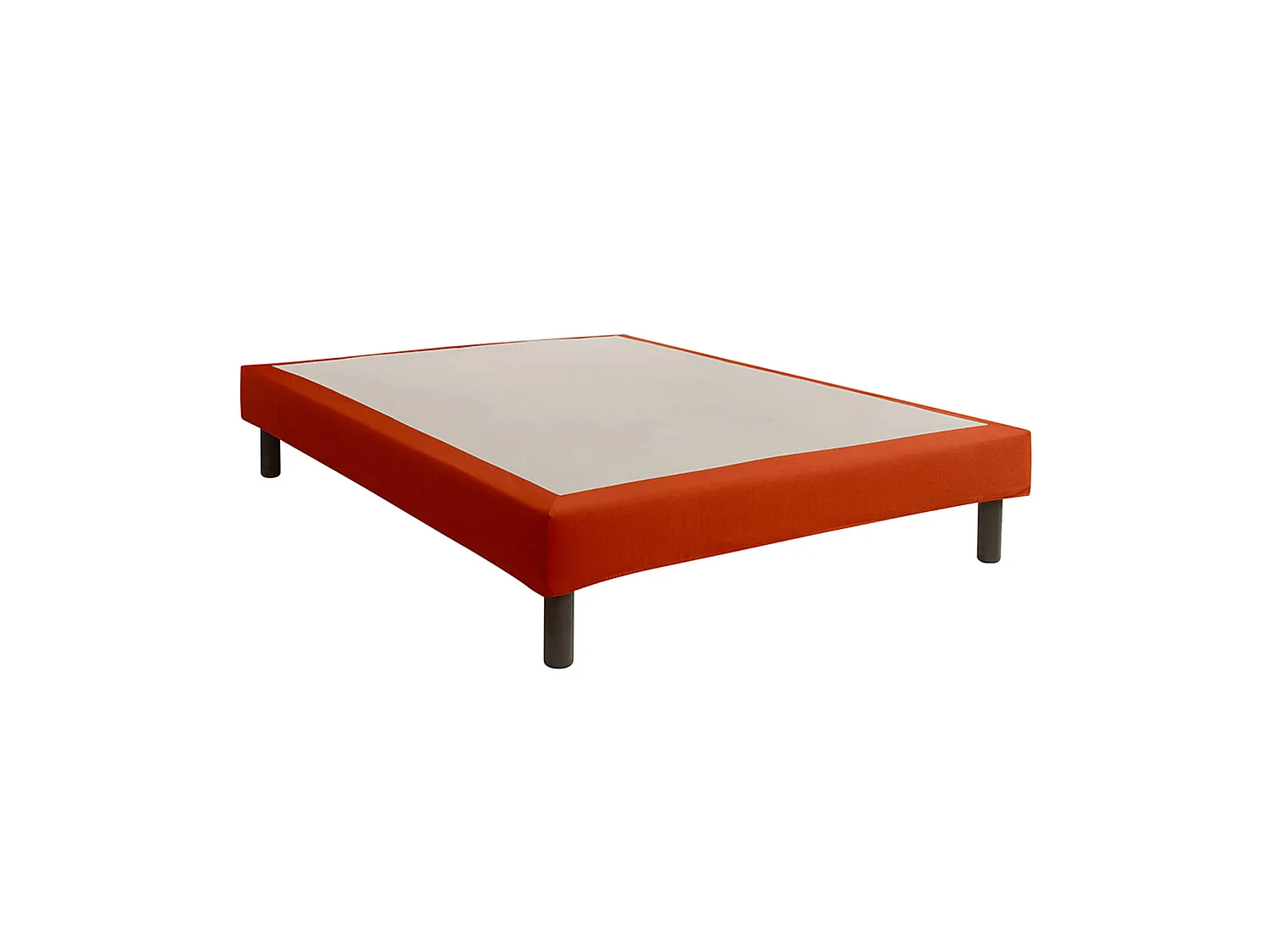 Cache-sommier intégral 100% coton terracotta 160x200