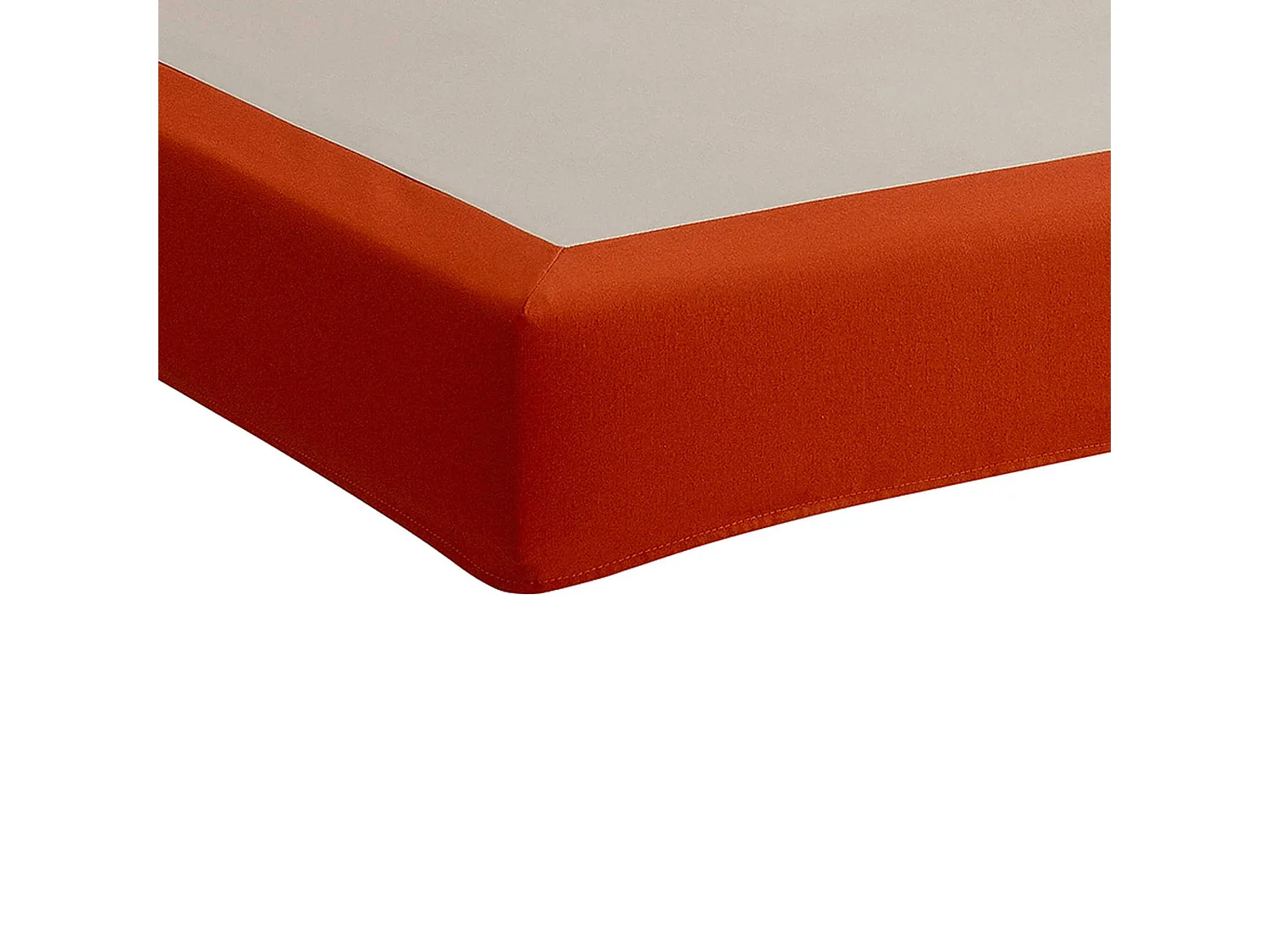 Cache-sommier intégral 100% coton terracotta 160x200