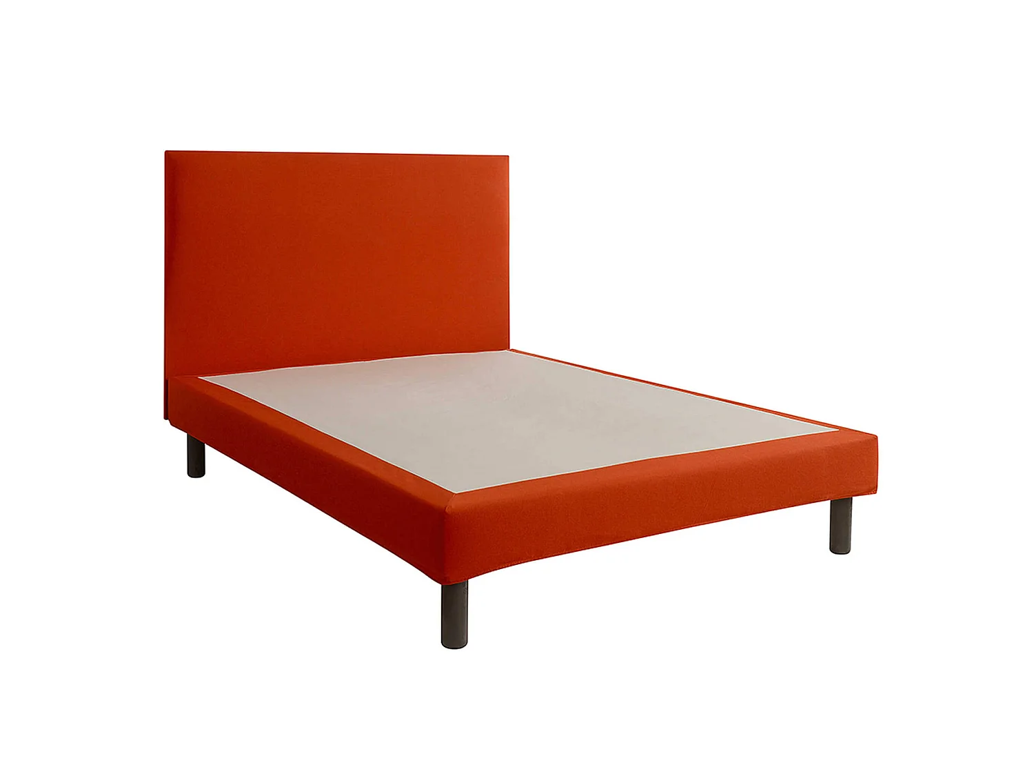 Cache-sommier intégral 100% coton terracotta 160x200