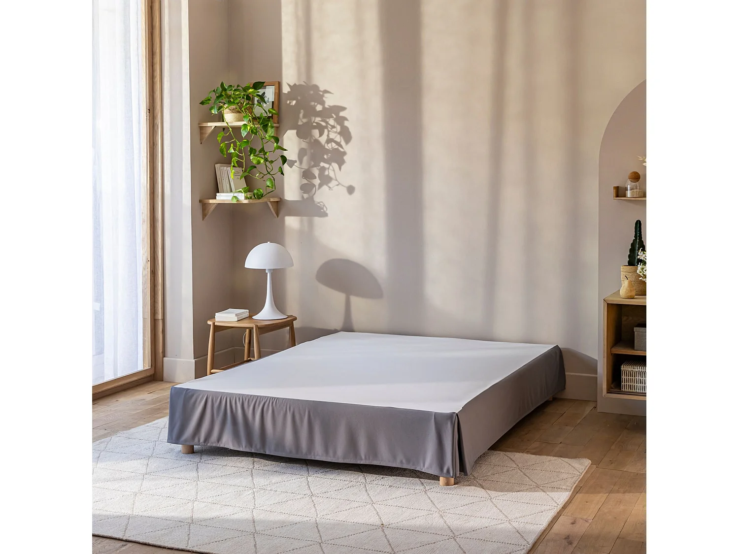 Cache-sommier intégral gris ardoise 90x190