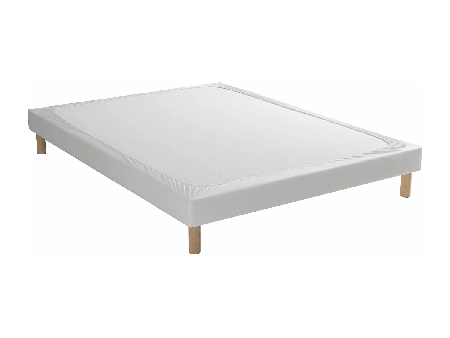 Cache-sommier coton jersey blanc 180x200